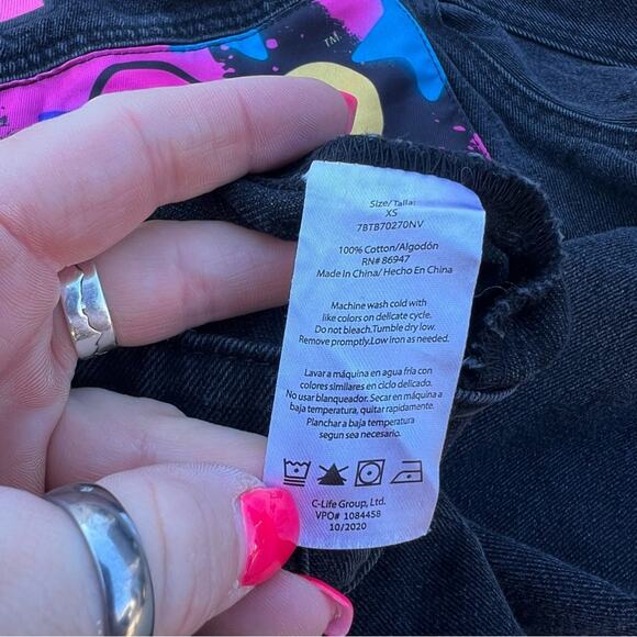 Betty Boop Black Trucker Jean Jacket XS - Picture 5 of 8